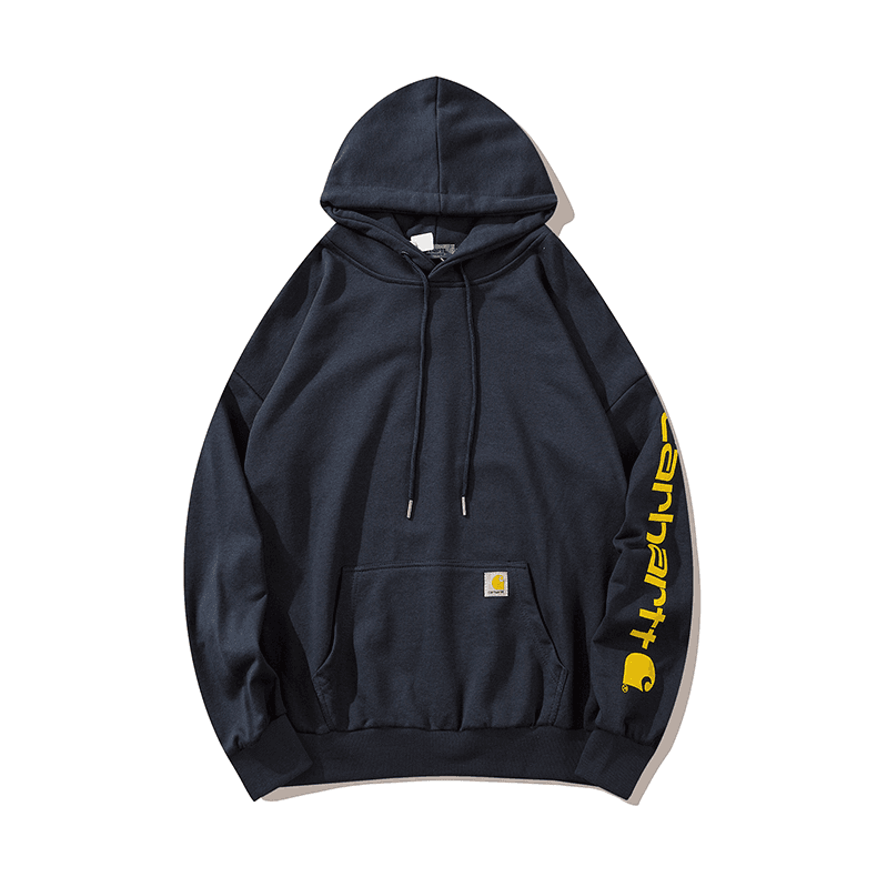 Carhartt WIP Carhartt WIP Hooded Sweatshirt with Bold Logo Print Navy