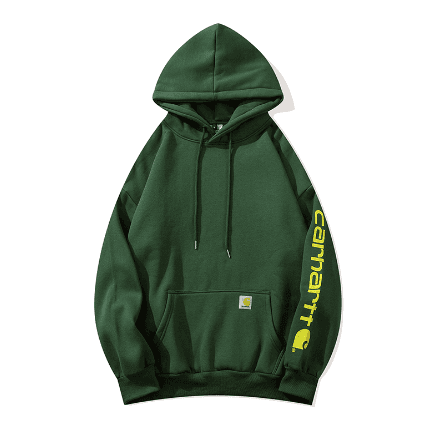 Carhartt Work In Progress Carhartt WIP Green Hoodie with Yellow Logo Green