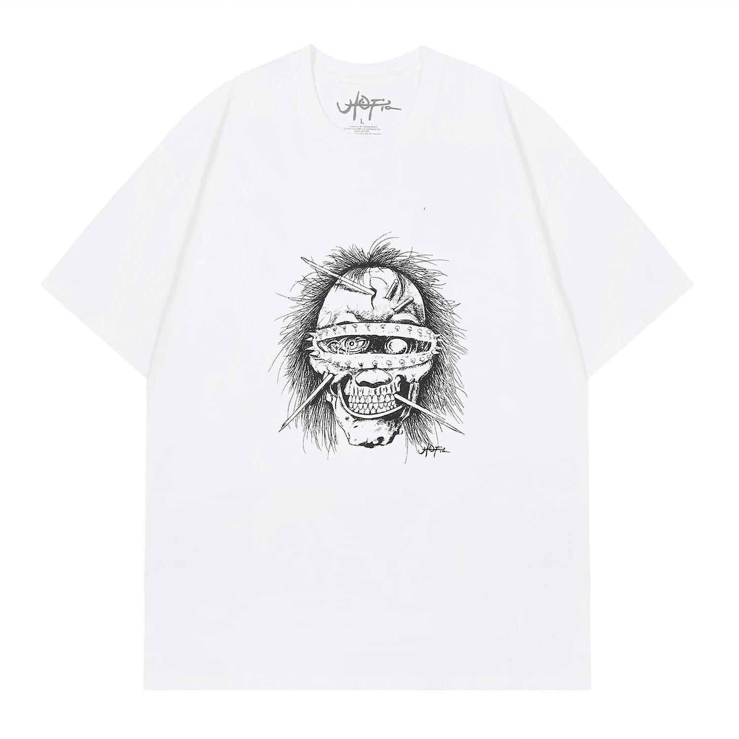 HUF Travis Scott White Skull Print T-Shirt White