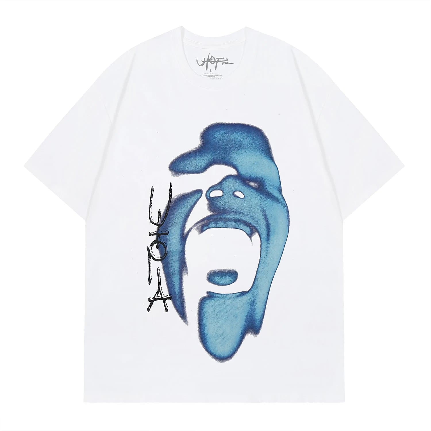 Utopia Utopia White Graphic T-Shirt with Blue Print White