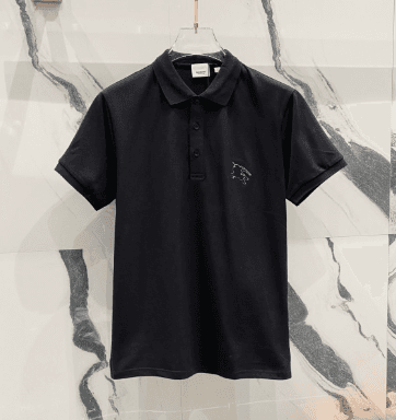 Black Polo Shirt with Embroidered Logo