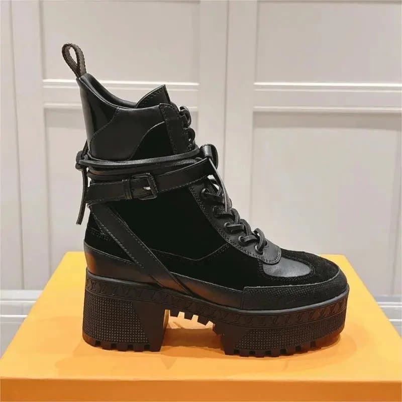 Louis Vuitton Louis Vuitton Black Platform Boots Black