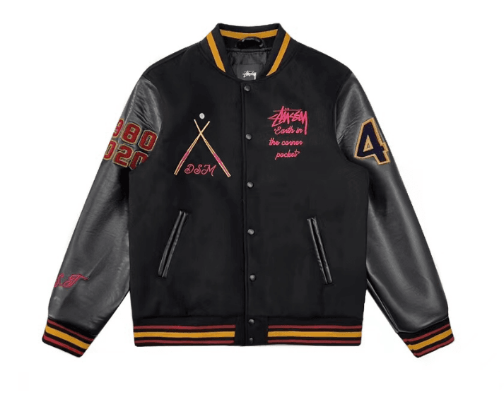 Stussy Baseball Jacket with Embroidered Design