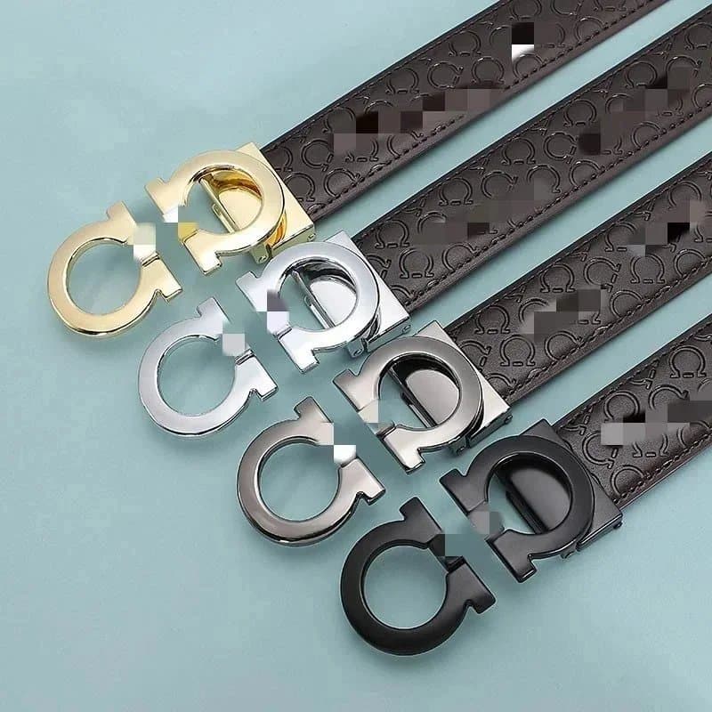 Ferragamo Ferragamo Men's Leather Belt with Iconic Gancio Buckle Black